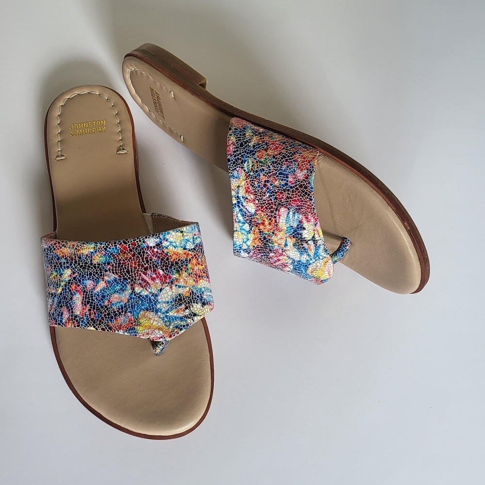 Johnston & Murphy Women's Colorful Slide Sandals. Size 8.5